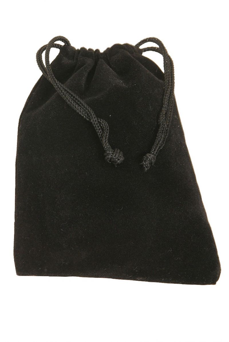 Mid-East Velvet Drawstring Bag 4-By-5.5-Inch - Black