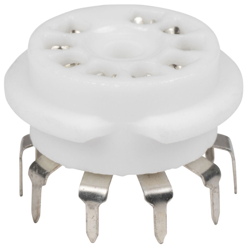 9-Pin Vacuum Tube Socket Ceramic Pc Mount Spread Pins For Fender