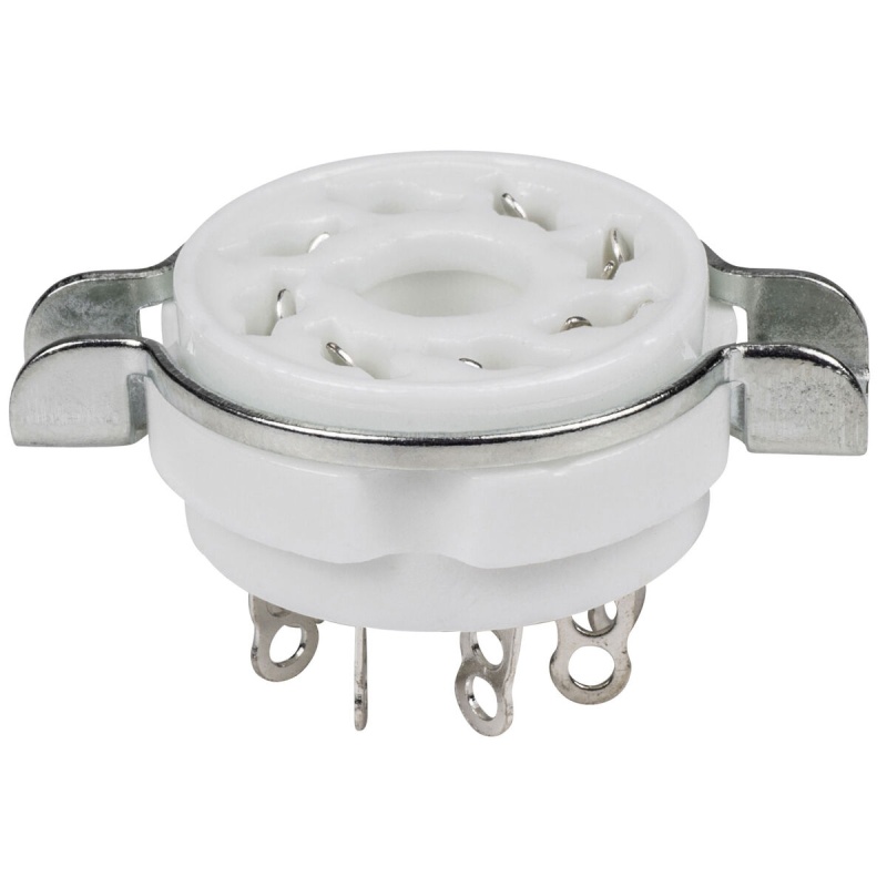 8-Pin Vacuum Tube Socket Ceramic With Mounting Bracket