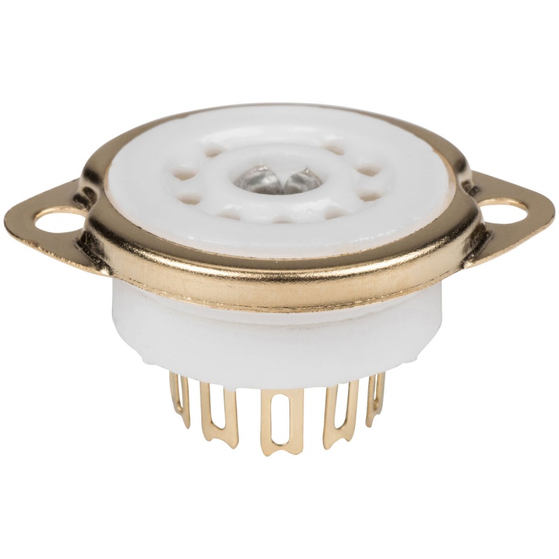 9-Pin Vacuum Tube Socket Gold Plated Ceramic 12Ax7 Type W/Bracket