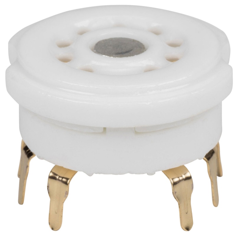 9-Pin Vacuum Tube Socket Gold Plated Ceramic Pc Mount 12Ax7 Type