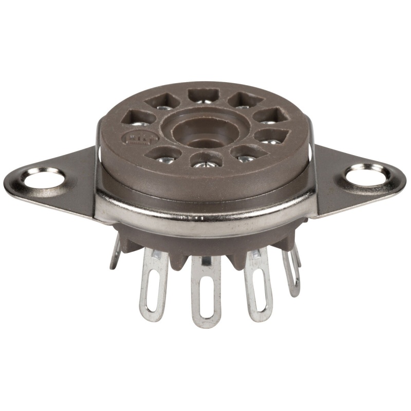 9-Pin Vacuum Tube Socket Belton Micalex Saddle Chassis Mount