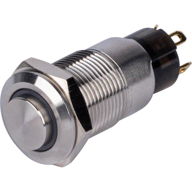 Spst 12Mm Stainless Steel Waterproof Push Button Latching Switch W/Raised Button And Blue Led Ring