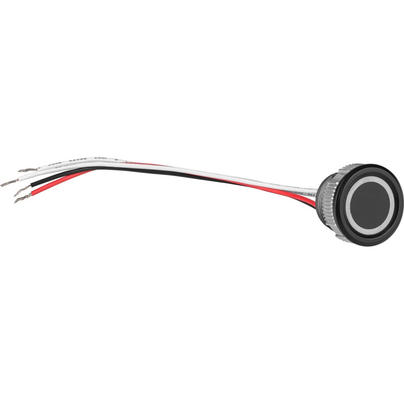 Spst No Momentary 22Mm Stainless Steel Waterproof Touch Piezo Tamper Proof Switch With Red Ring 3-24 Vdc
