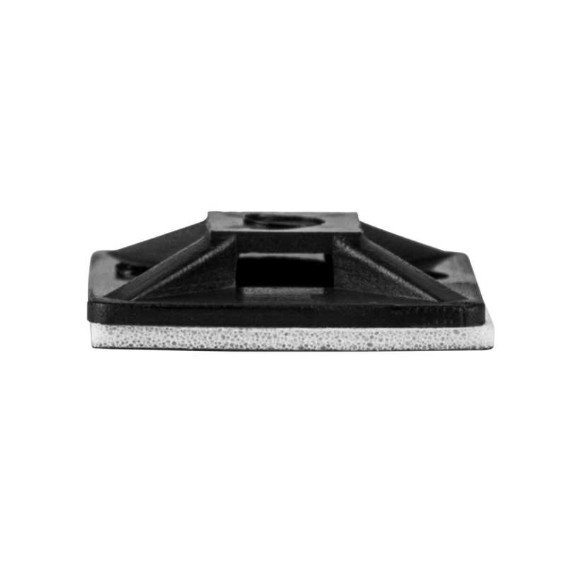 Cable Wire Tie Adhesive 0.75" Mount 30 Lb Tensile 10 Pcs. Black