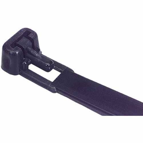 Cable Wire Zip Tie 7-1/2" 50 Lb Tensile Black Releasable 100 Pcs. Made In Usa