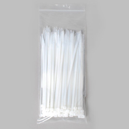 Cable Wire Zip Tie 8" 50 Lb Tensile Natural 100 Pcs