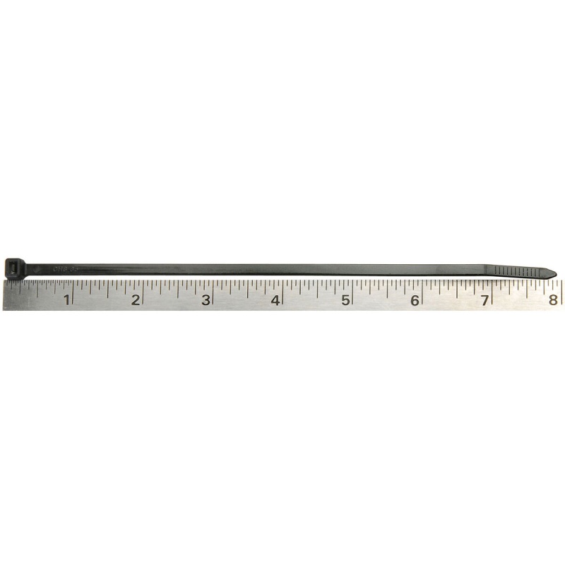 Cable Wire Zip Tie 8" 50 Lb Tensile Black 100 Pcs