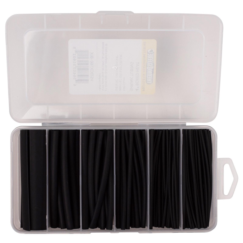 6" Heat Shrink Tubing 2:1 Thin Wall-Black Assorted Sizes 160-Pcs