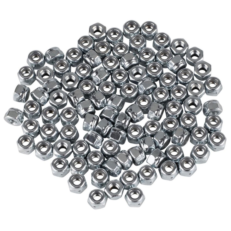 M3 Nylock Lock Nut With Nylon Insert Zinc - 100 Pcs