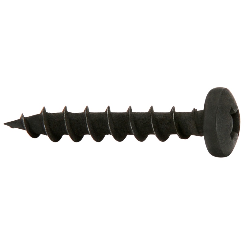 #6 X 3/4" Pan Head Deep Thread Black Screws 25-Pack