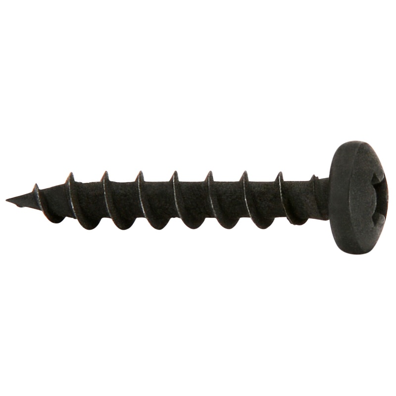 #8 x 1" Deep Thread Pan Head Screws Black, 100 Pcs