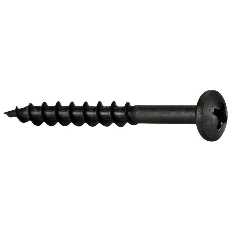 Parts Express #8 X 1-1/2" Deep Thread Pan Head Screws Black 100 Pcs