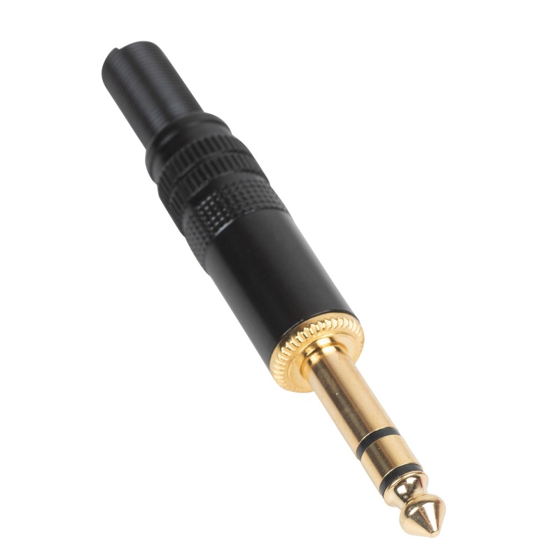 1/4" Stereo Plug Gold Plated With Metal Black Shell