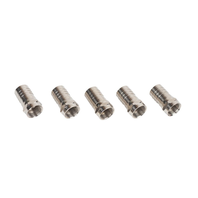 F Male Crimp For Rg-6 Attached Ferrule 5-Pack