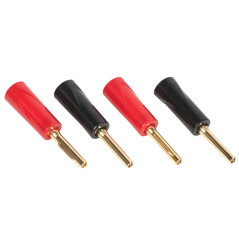 Banana Spring Connector Two Pair, Two Black Two Red