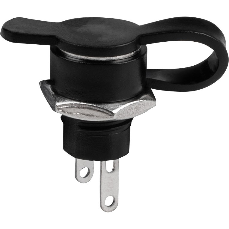 5-Pack Dc Coax/Barrel Jack 2.1 X 5.5Mm Barrel Power Panel Mount With Protective Cap