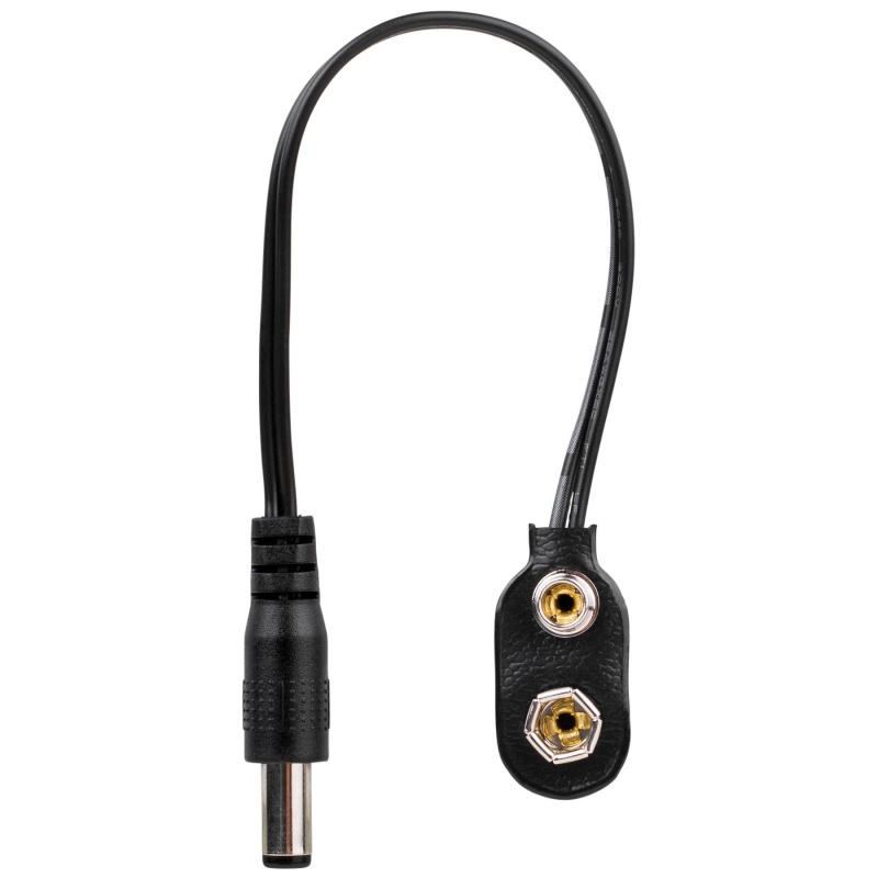 9V Battery Clip To Dc Plug Connector 2.1 X 5.5 Mm Tip Positive 5" Adapter Cord