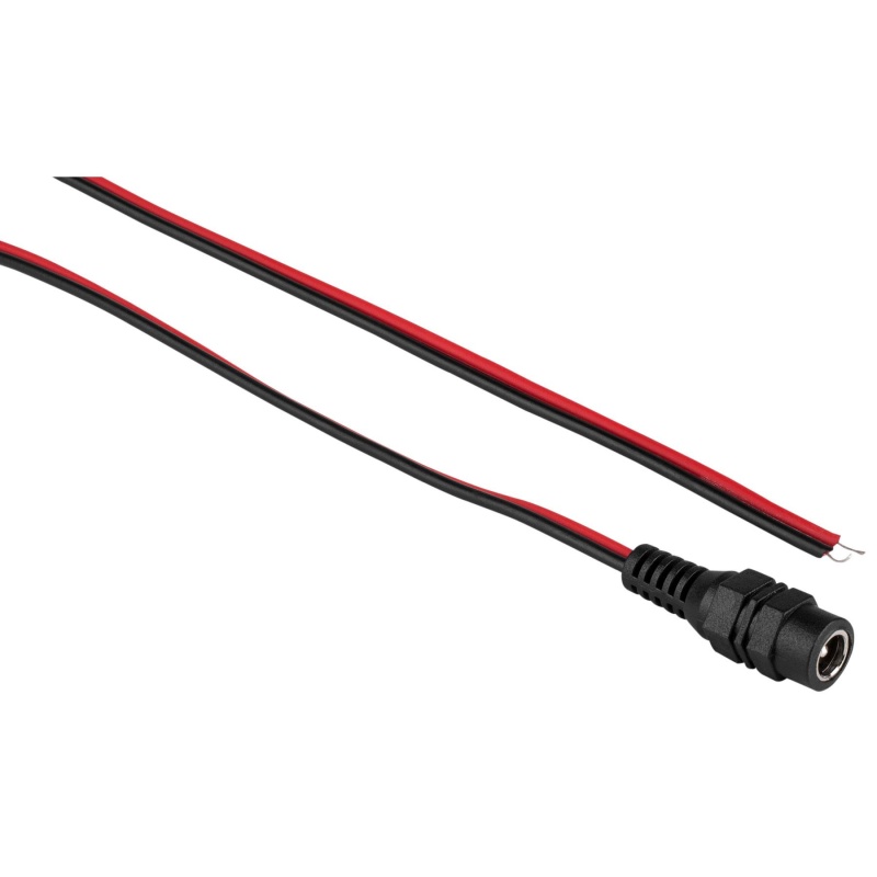 2.1 X 5.5Mm Dc Female Jack To Bare Wire 20 Awg 1 Ft