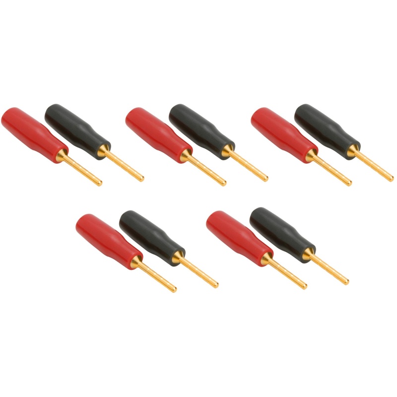 Gold 12 Awg Speaker Pin Connectors Red And Black With Set Screws 5 Pair