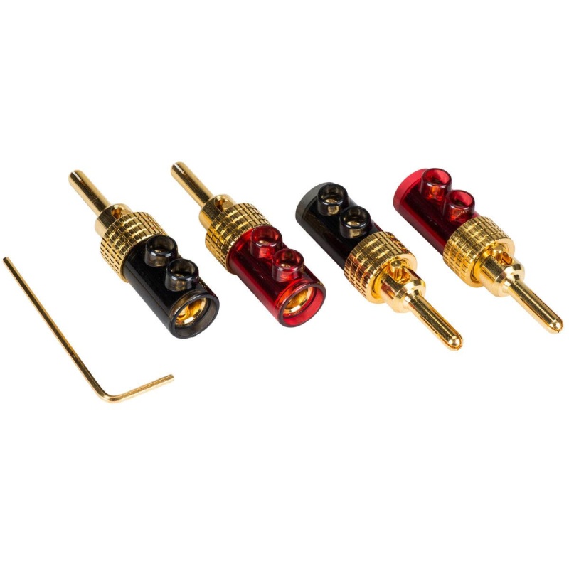Expanding Banana Plug With Dual Set Screws And Poly Carbonate Shell 2 Pair
