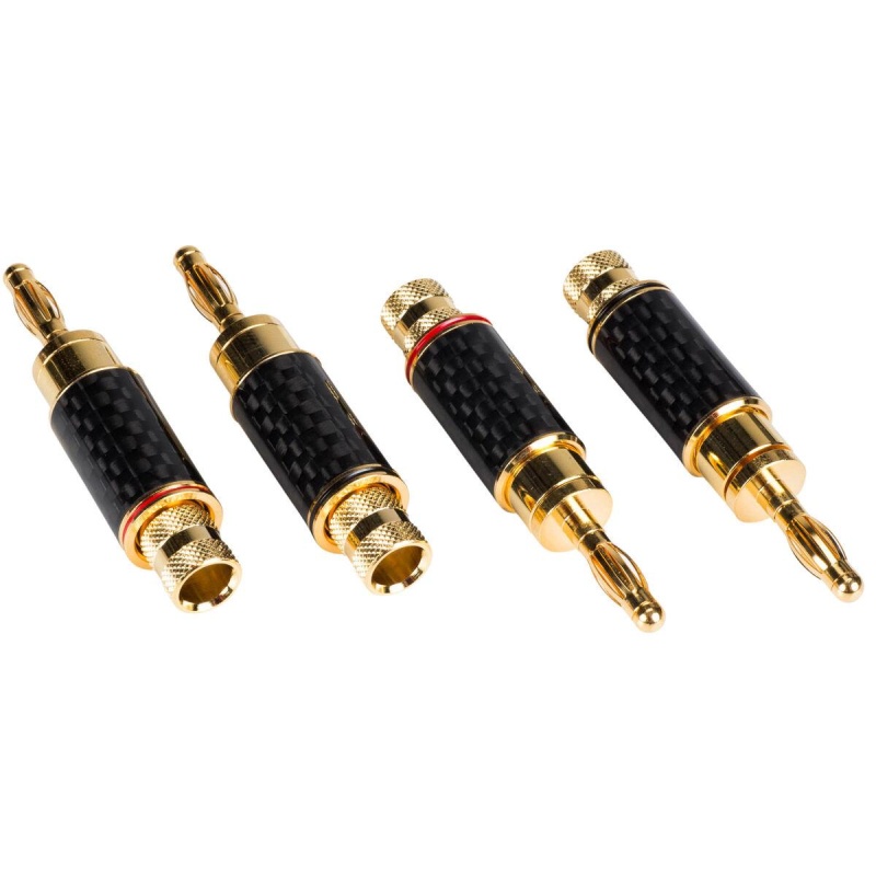 Nine Tine Banana Plug With Dual Set Screws And Carbon Fiber Shell 2 Pair