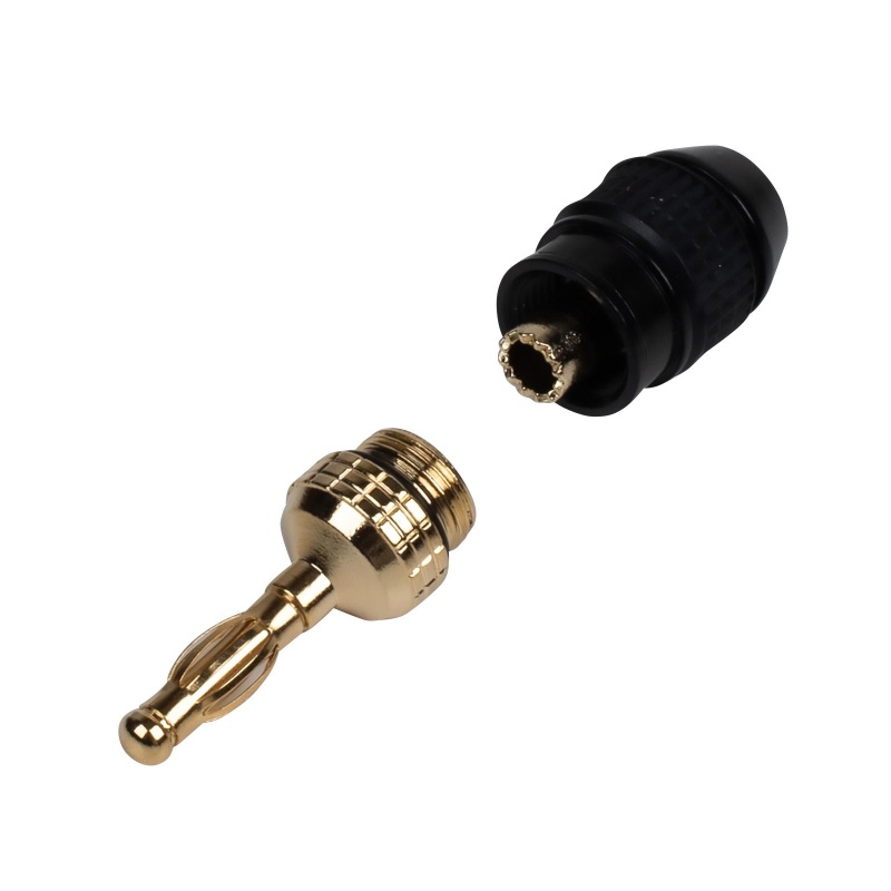 6-Pairs 24K Gold Plated Banana Plug Solderless Compression Style With Non-Conductive Shell