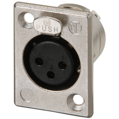 Neutrik Nc3fp-1 P Series Female Panel Mount Xlr Connector Nickel
