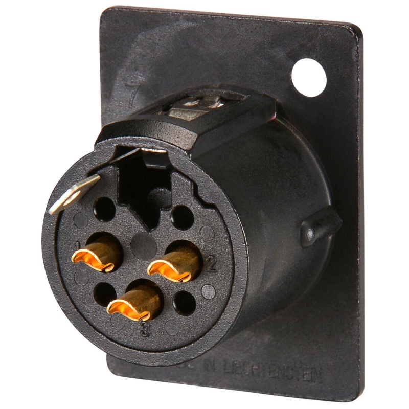 Neutrik Nc3fp-B-1 P Series Female Panel Mount Xlr Connector Black