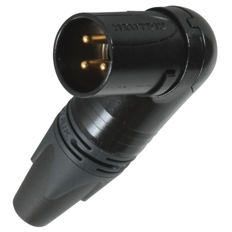 Neutrik Nc3mrx-B Xr Series Xlr Connector 90 Degree Right Angle Male Black Gold Contacts