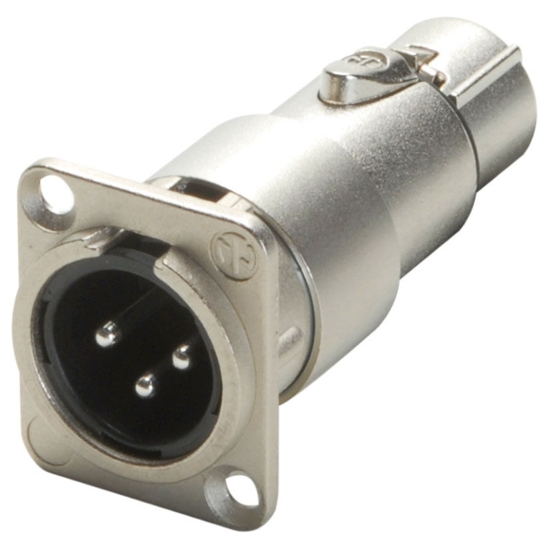 Neutrik Na3mdf Xlr Male To Female Panel Mount Feedthrough Xlr Connector