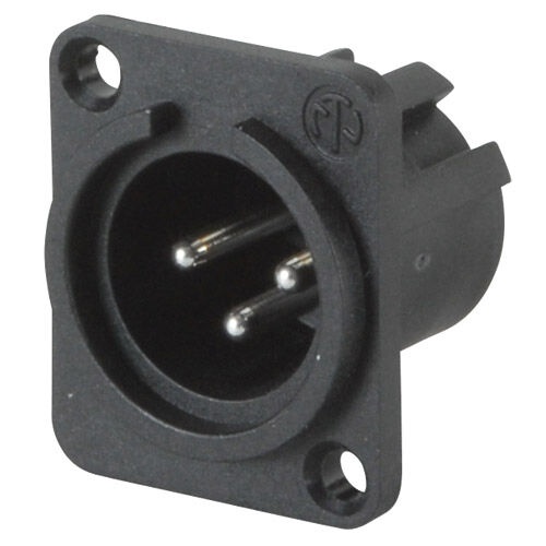 Neutrik Nc3mpp Pp Series Male Panel Mount Xlr Connector Black