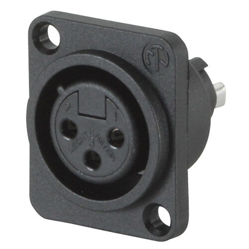 Neutrik Nc3fpp Pp Series Female Panel Mount Xlr Connector Black