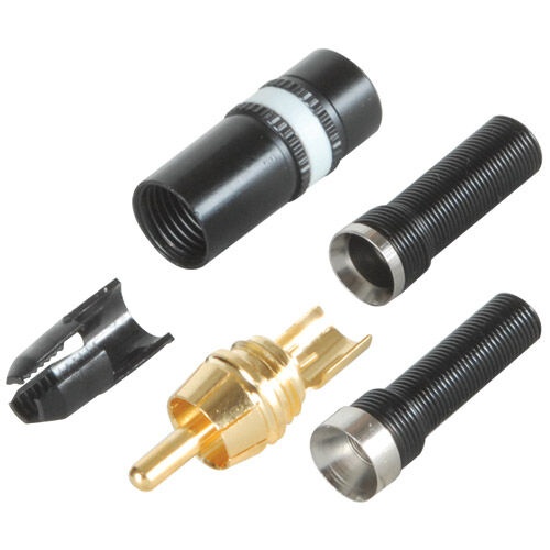Rean Nys373-9 Rca Plug Connector Black With White Indicator