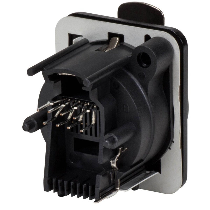 Neutrik Ne8fdv-B Neutrik Ethercon D Series Panel Mount Connector Vertical Pcb Black