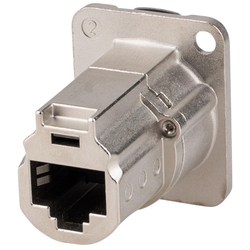 Neutrik etherCON CAT6A Shielded Feedthrough Connector, Nickel