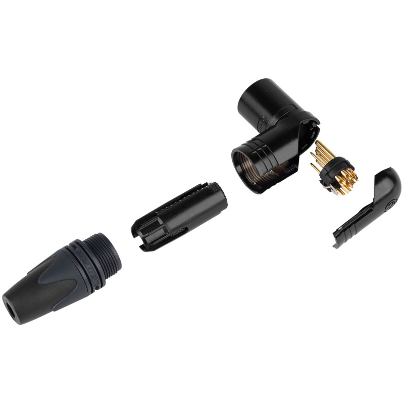 Neutrik Nc10mrx-14-B Male 10-Pin 90 Degree Right Angle Xlr Connector Black