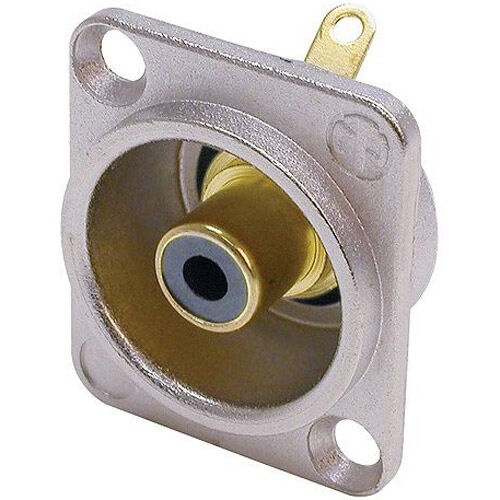 Neutrik Nf2d-0 Panel Mount Black Rca Jack Nickel