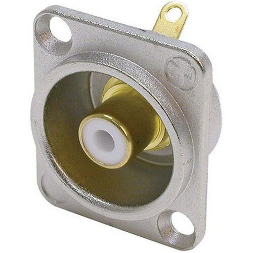 Neutrik Nf2d-9 Panel Mount White Rca Jack Nickel