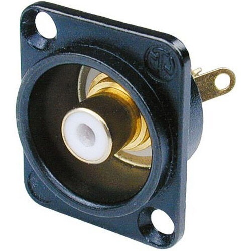 Neutrik Nf2d-B-9 Panel Mount White Rca Jack Black