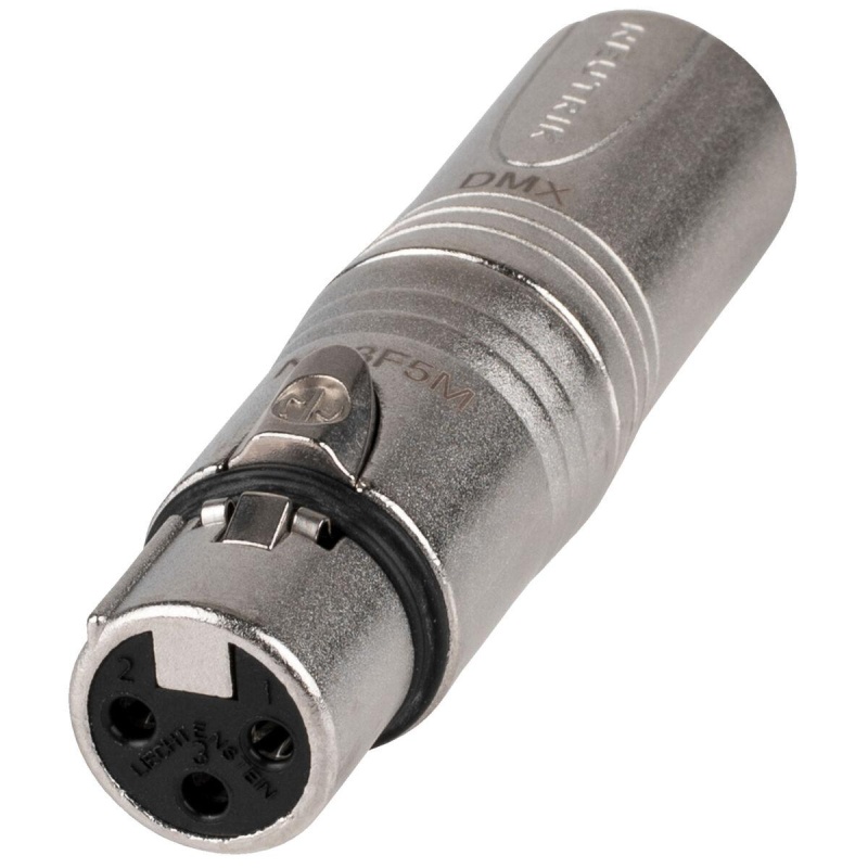 Neutrik Na3f5m 3 Pin Xlr Female To 5 Pin Male Dmx Adapter