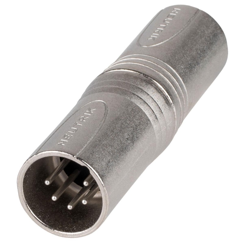 Neutrik Na5mm 5 Pin Xlr Dmx Male To Male Gender Changer Adapter Nickel