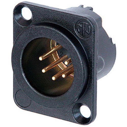 Neutrik 5-Pin XLR DMX Male Panel-Mount Receptacle