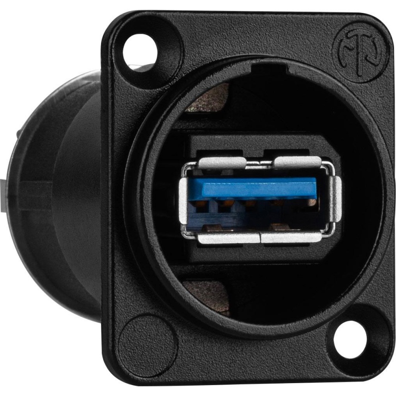 Neutrik Nausb3-B Feedthrough Reversible 3.0 Usb A/B Adapter D Panel Mount Black