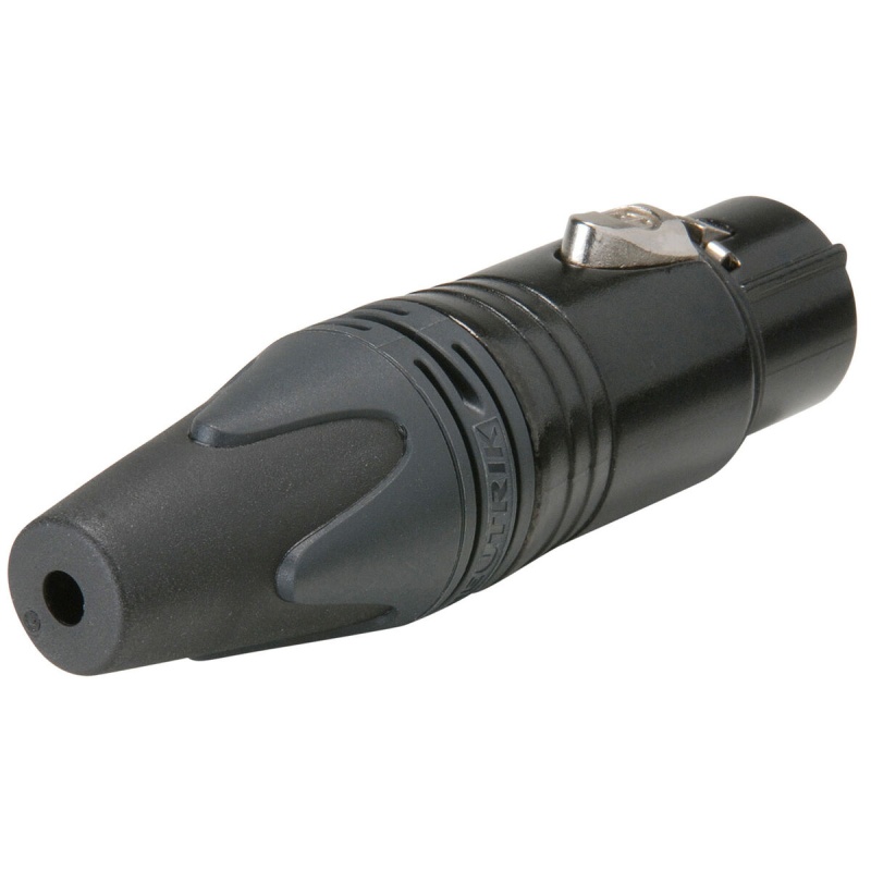 Neutrik Nc3fxx-B Xx Series Female Xlr Connector Black With Gold Contacts