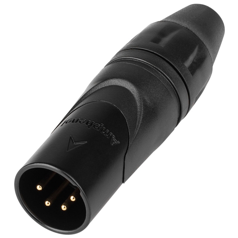 Amphenol Ax4mb-Au Male 4 Pin Xlr Connector Black