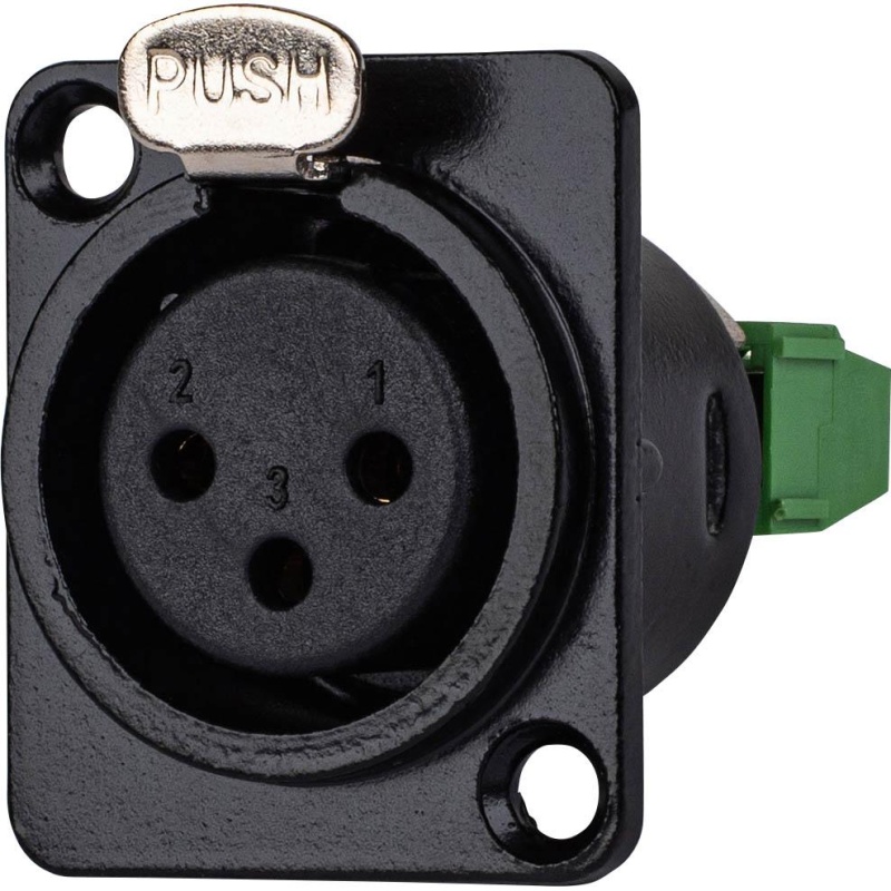 Female Xlr To 3-Way Phoenix Connector D Mount