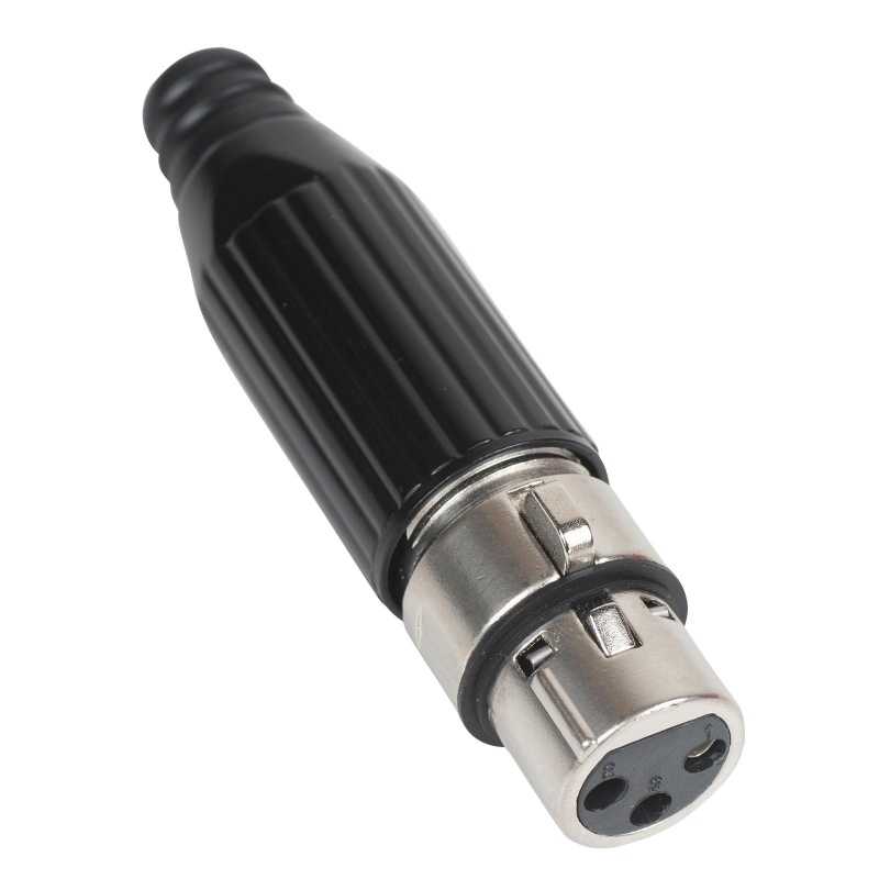 Xlr Female 3-Pin Heavy-Duty Metal Screw On Shell