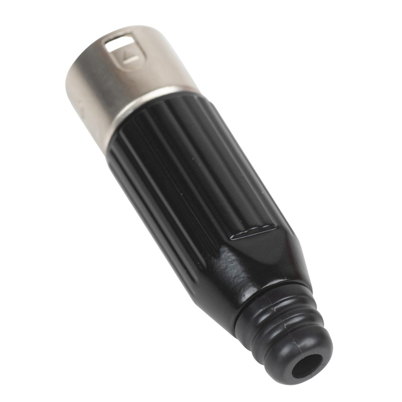 Xlr Male 3-Pin Heavy-Duty Metal Screw On Shell With Rubber Strain Relief