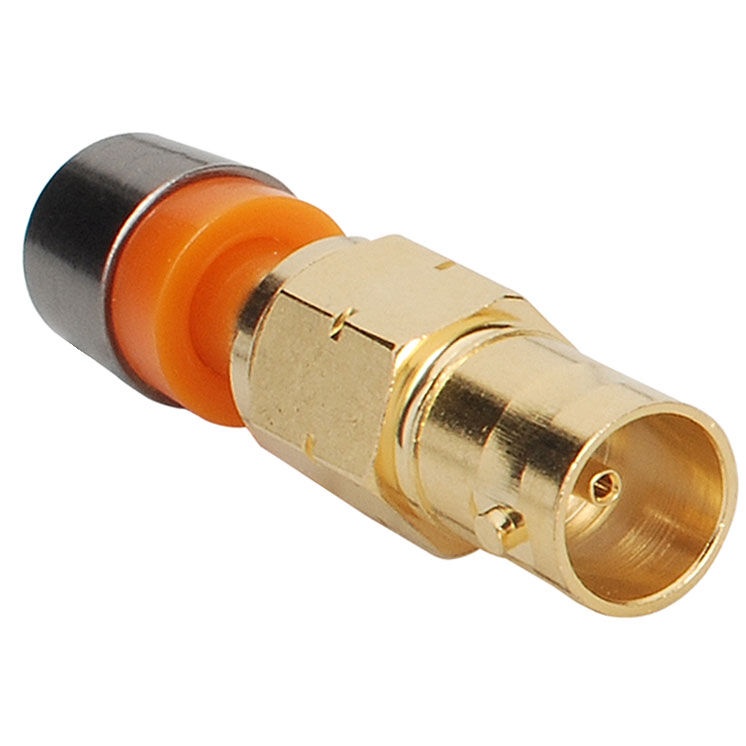 F-Conn Gold Bnc For Wall Plate System Rgb 24-26 Ga. 6 Pcs